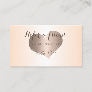 Elegant Stylish Rose Gold Heart Referral Card