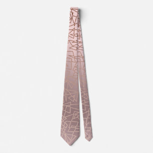 Elegant stylish rose gold pink geometric pattern tie