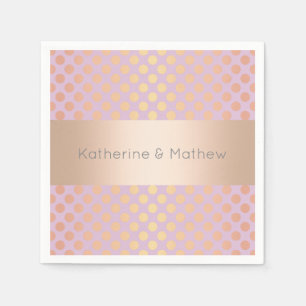 Elegant stylish rose gold polka dots pattern pink napkin