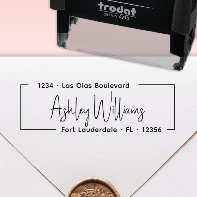 Elegant Stylish Script Personal Return Address Self-inking Stamp (Creator Uploaded)