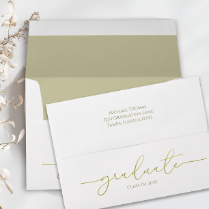 Elegant Stylish Script Simple Gold Calligraphy Envelope
