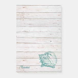 Elegant stylish seashell wood texture personalized post-it notes