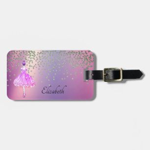 Elegant Stylish Shiny Diamonds Ballerina  Luggage Tag