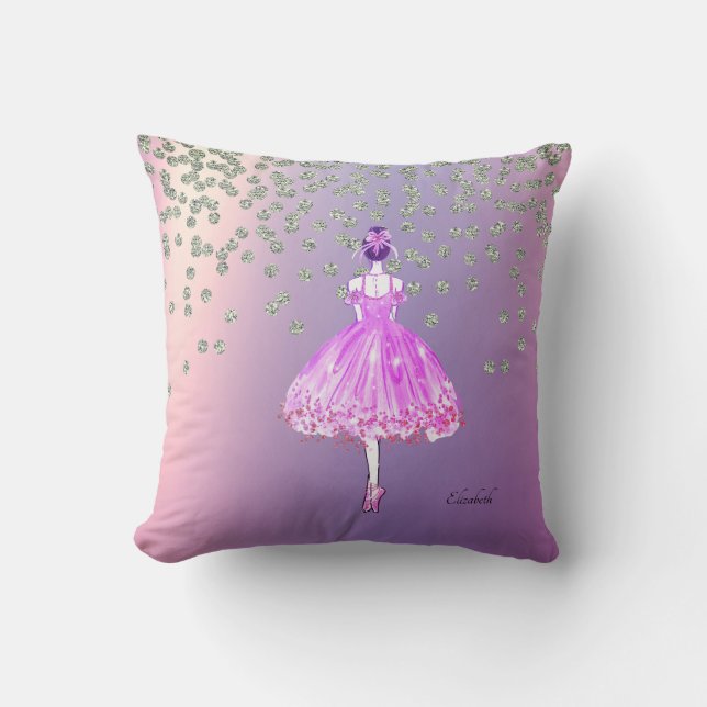Elegant Stylish Shiny Diamonds Ballerina   Throw Pillow (Front)