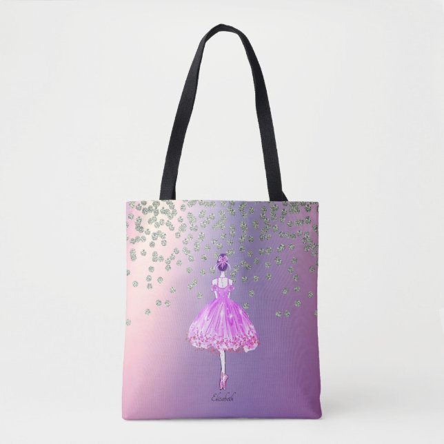 Elegant Stylish Shiny Diamonds Ballerina  Tote Bag (Front)