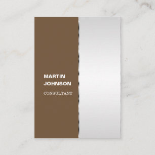 Elegant  Stylish Silver Metal Badge Vertical Business Card