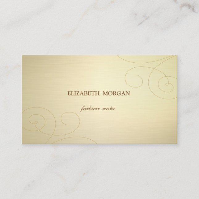 Elegant Stylish  Simple, Minimalist,Faux Gold Business Card (Front)