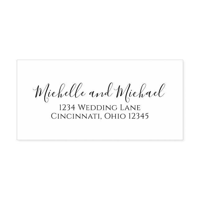 Elegant Stylish Simple Return Address Wedding Self-inking Stamp (Design)