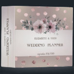 Elegant Stylish Sophisticated Dots  Floral Wedding Binder<br><div class="desc">Elegant chic floral wedding planner.</div>