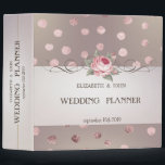 Elegant Stylish Sophisticated Dots  Rose  Wedding Binder<br><div class="desc">Elegant chic floral wedding planner.</div>
