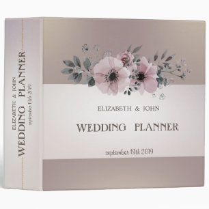 Elegant Stylish Sophisticated Floral Wedding Binder