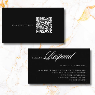 Elegant Stylish Sophisticated QR Code in the back Enclosure Card