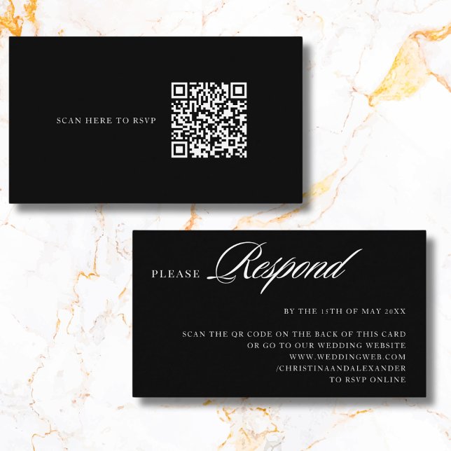 Elegant Stylish Sophisticated QR Code in the back Enclosure Card (Creator Uploaded)
