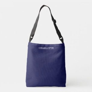 Elegant stylish star pattern in navy blue & white crossbody bag