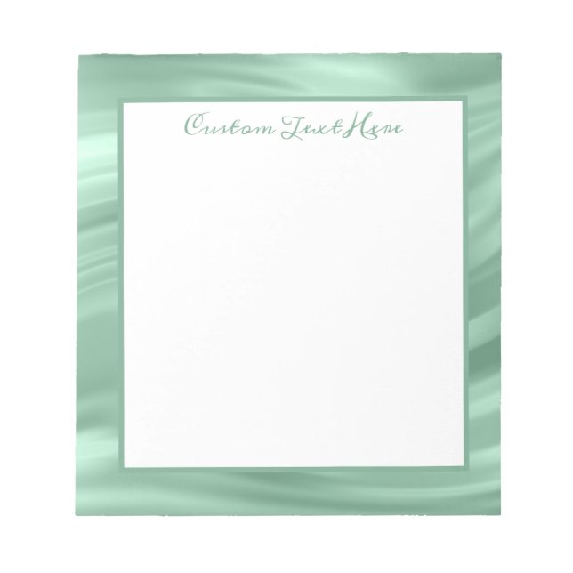Elegant Stylish Teal Swirl Pattern Personalized Notepad (Front)