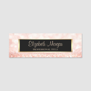 Elegant Stylish Trendy  Glitter Bokeh, Frame Name Tag