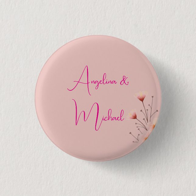 Elegant Stylish Trendy Handwriting Script Name 1 Inch Round Button (Front)