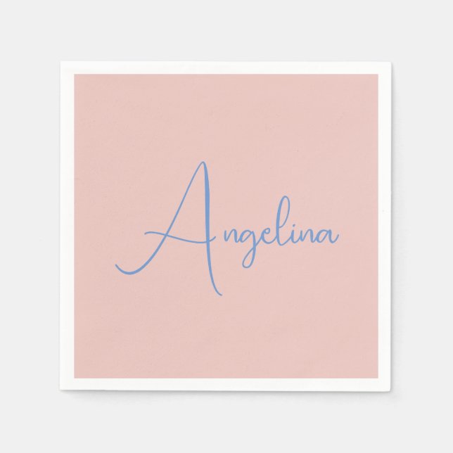 Elegant Stylish Trendy Handwriting Script Name Napkin (Front)