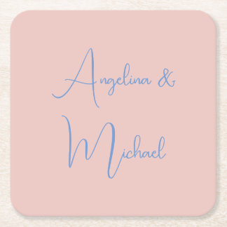 Elegant Stylish Trendy Handwriting Script Name Square Paper Coaster