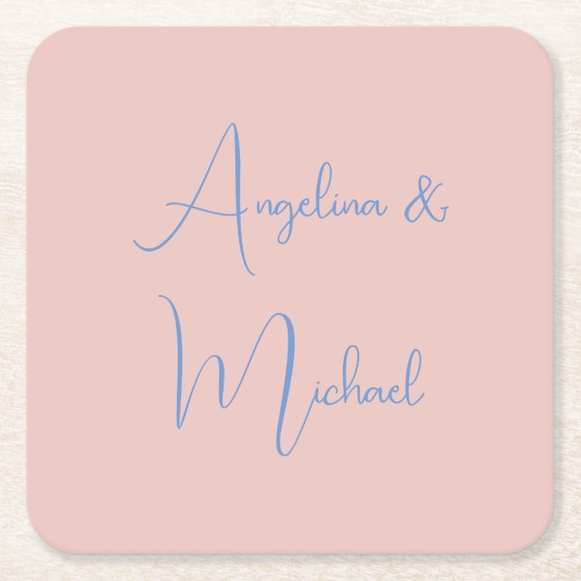Elegant Stylish Trendy Handwriting Script Name Square Paper Coaster (Front)