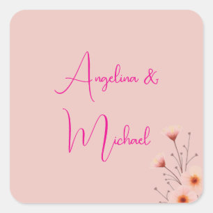 Elegant Stylish Trendy Handwriting Script Name Square Sticker