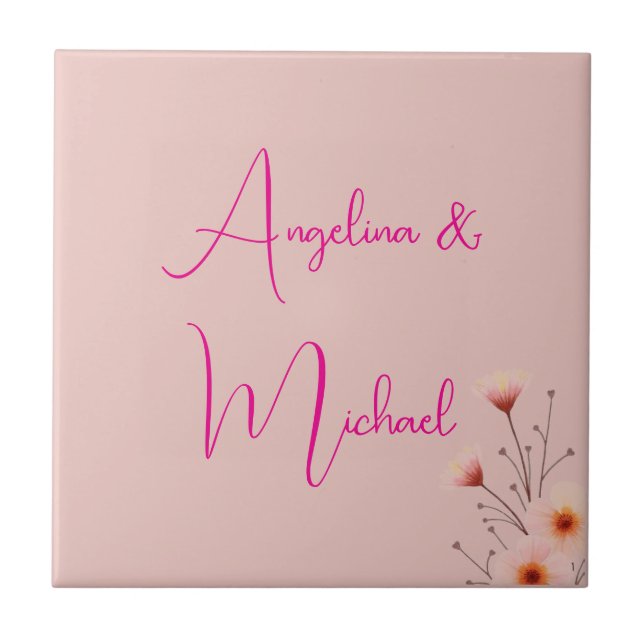 Elegant Stylish Trendy Handwriting Script Name Tile (Front)