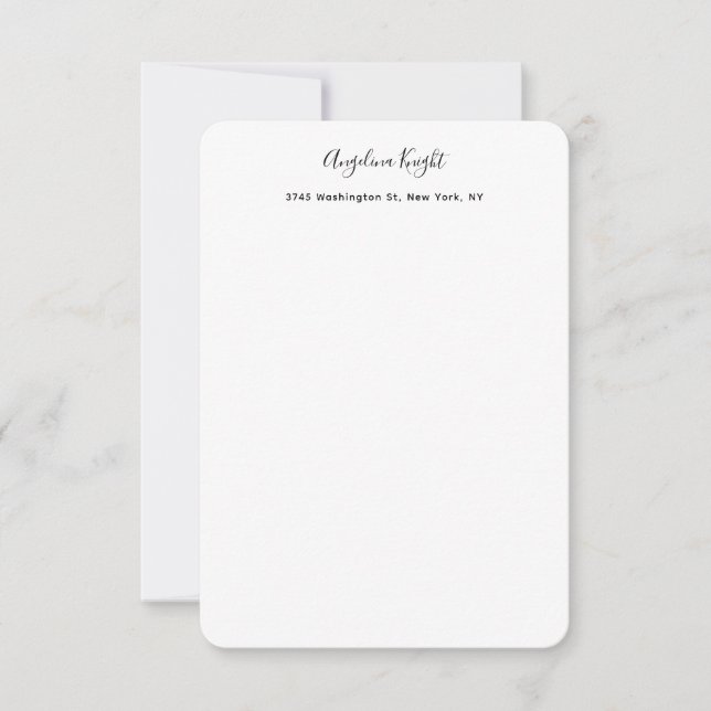 Elegant Stylish Trendy Unique Handwriting Script Card (Front)