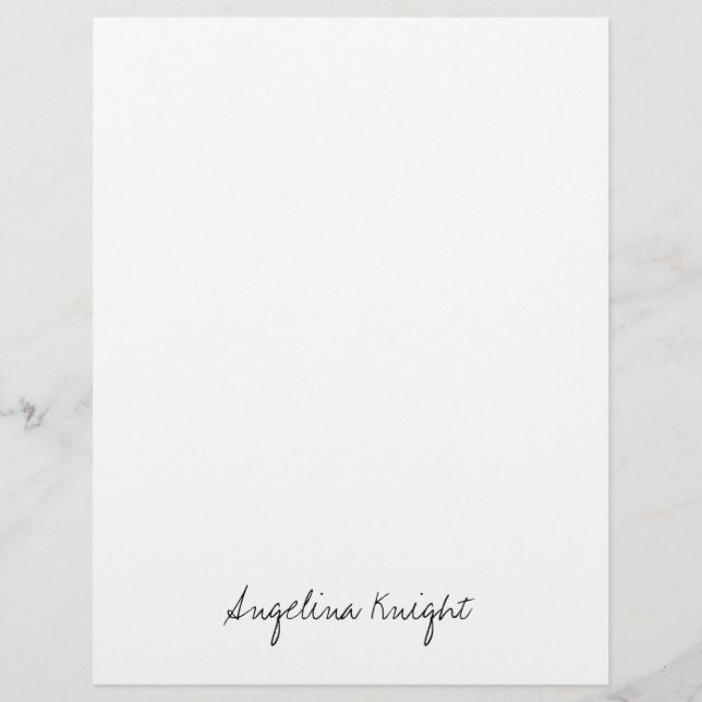 Elegant Stylish Trendy Unique Handwriting Script Letterhead (Front)