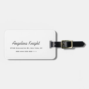 Elegant Stylish Trendy Unique Handwriting Script Luggage Tag