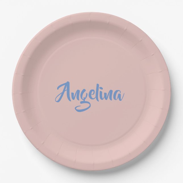 Elegant Stylish Trendy Unique Handwriting Script Paper Plate (Front)