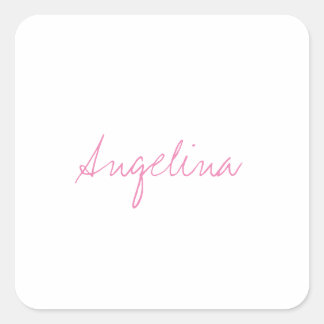 Elegant Stylish Trendy Unique Handwriting Script Square Sticker