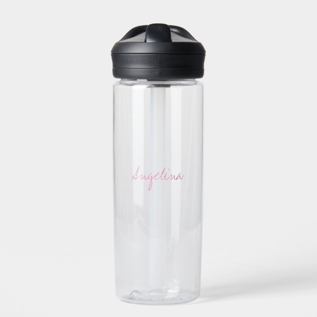Elegant Stylish Trendy Unique Handwriting Script Water Bottle (Front)
