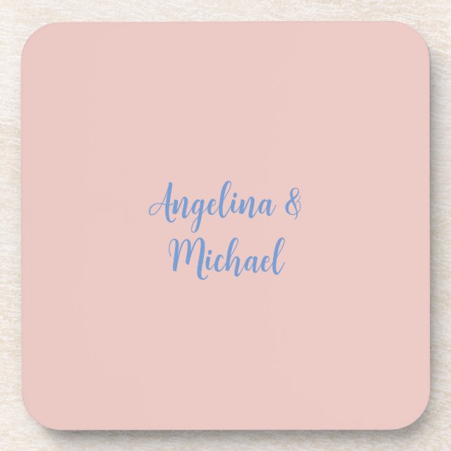 Elegant Stylish Trendy Unique Names Calligraphy Coaster (Front)