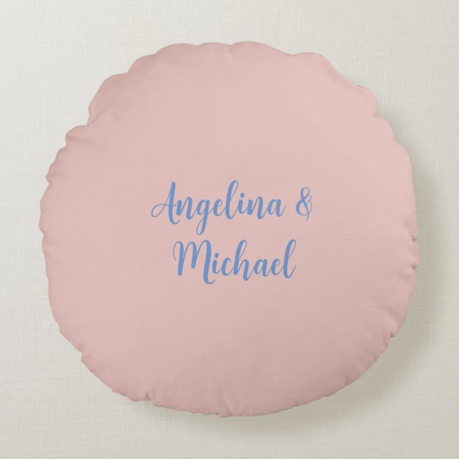 Elegant Stylish Trendy Unique Names Calligraphy Round Pillow (Front)