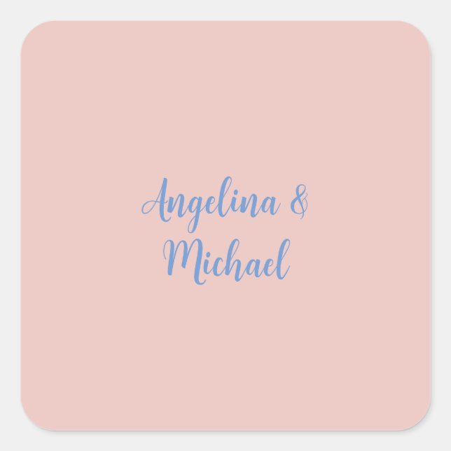 Elegant Stylish Trendy Unique Names Calligraphy Square Sticker (Front)