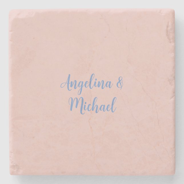 Elegant Stylish Trendy Unique Names Calligraphy Stone Coaster (Front)