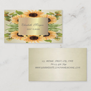 Elegant Stylish Vintage,Sunflowers Business Card