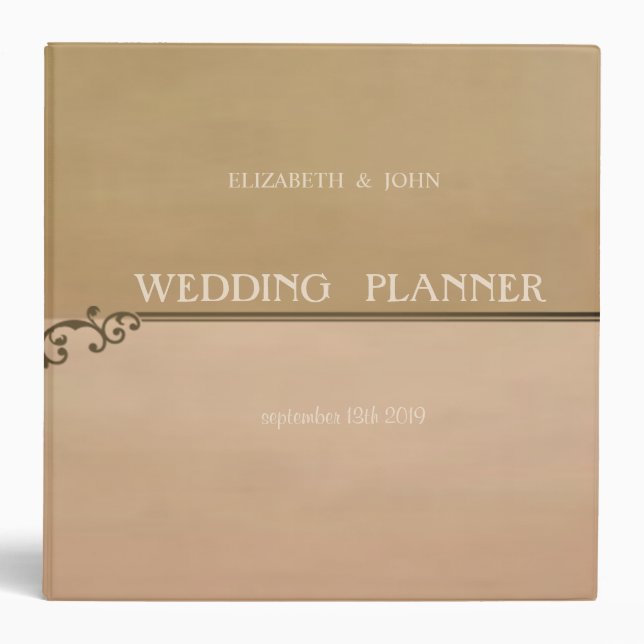 Elegant Stylish Vintage  Wedding Binder (Front)