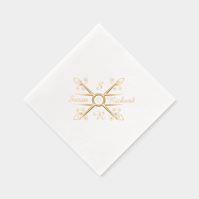 Elegant Stylish wedding Foil Napkins (Right)