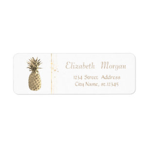 Elegant Stylish,White,Gold Pineaple