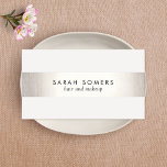 Elegant Stylish White Modern FAUX Silver Striped Business Card<br><div class="desc">An elegant and sophisticated design.  For matching marking materials please email me at maurareed.designs@gmail.com. For high quality premade logos visit logoevolution.co. Original design by Maura Reed.</div>