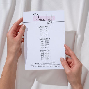 Elegant Stylish White Rose Beauty Menu