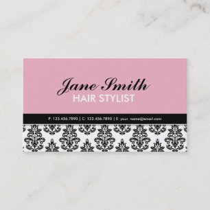 Elegant Stylist Salon Hairdresser Floral Pattern Business Card