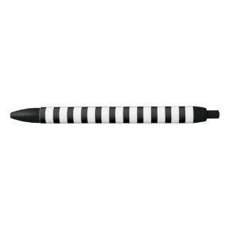 Élégant stylo rayé noir et blanc