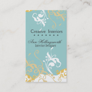 Elegant Subtle Artistic Floral Pastel Blue Daylily Business Card