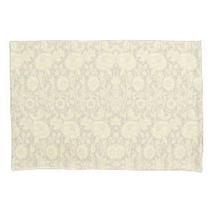 Elegant Subtle Beige Cream Floral Pattern Pillowcase