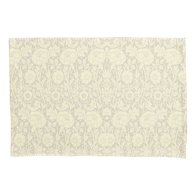 Elegant Subtle Beige Cream Floral Pattern Pillowcase (Front)
