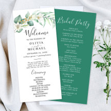 Elegant Succulent Greenery Wedding Program