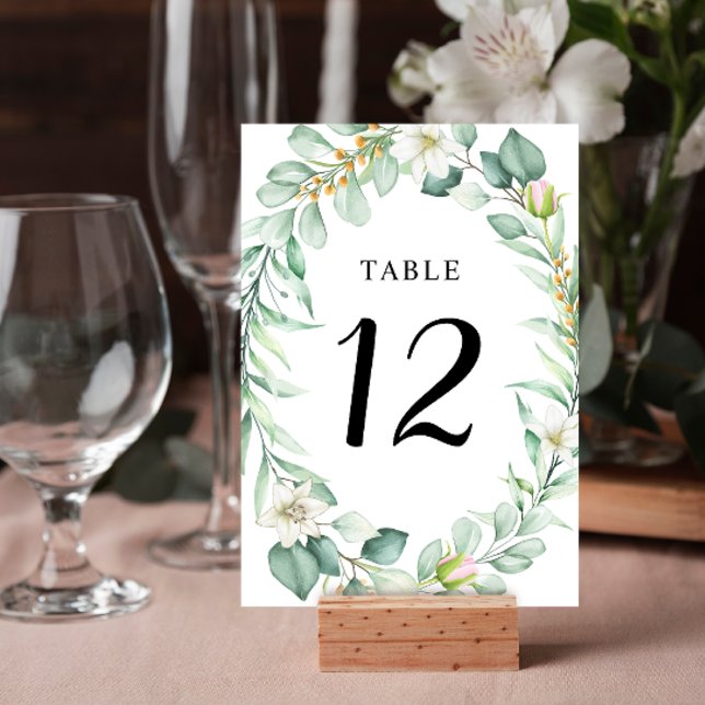 Elegant Succulent Greenery Wedding Table Number (Creator Uploaded)