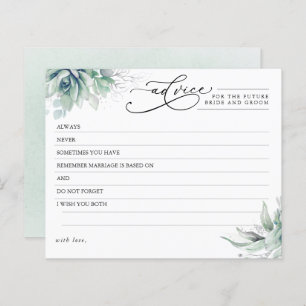 Elegant Succulents Greenery Advice Card